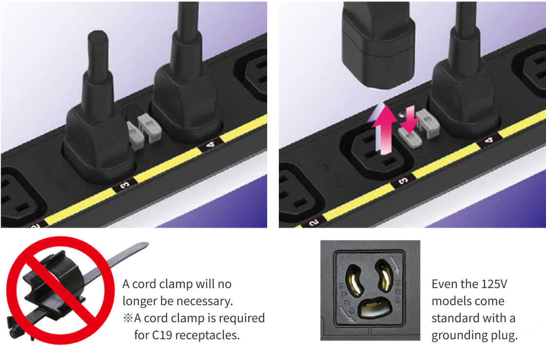 200V C13 Outlets with Standard Locking Function