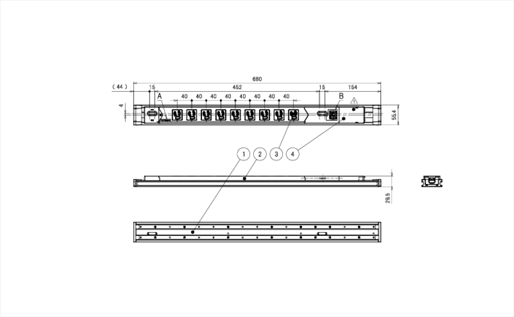 コンセントバー（PDU） スライドレールタイプ
