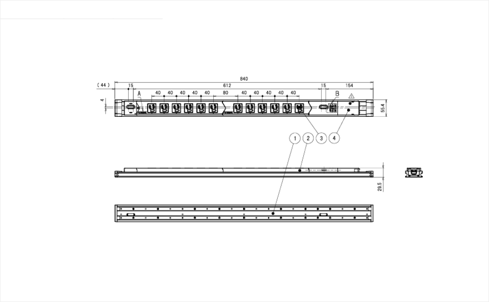 コンセントバー（PDU） スライドレールタイプ