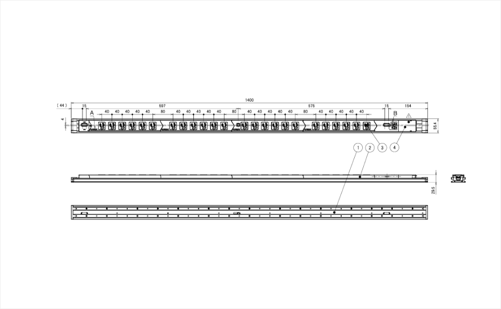 コンセントバー（PDU） スライドレールタイプ