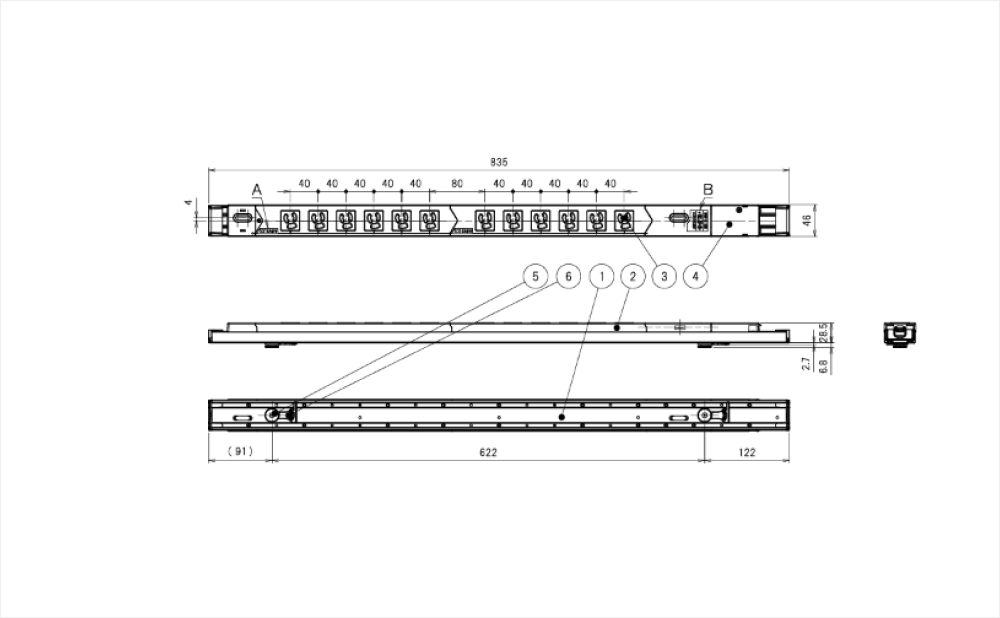 コンセントバー（PDU） ペグ固定タイプ