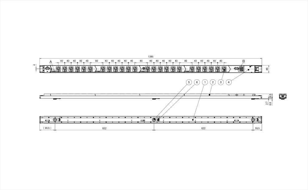 コンセントバー（PDU） ペグ固定タイプ