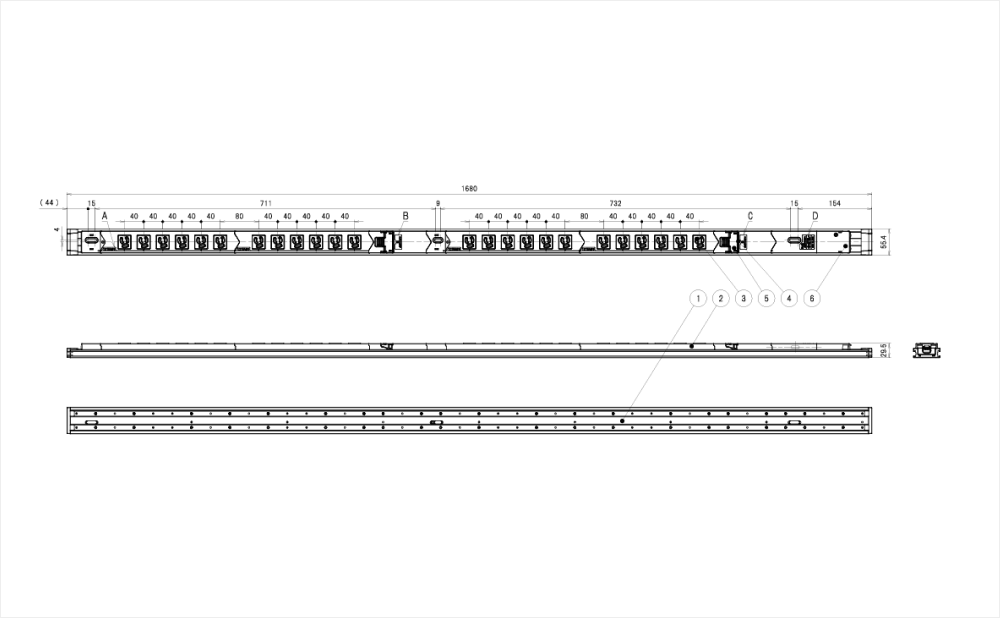 コンセントバー（PDU） スライドレールタイプ