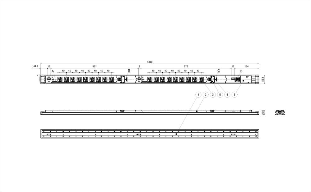 コンセントバー（PDU） スライドレールタイプ