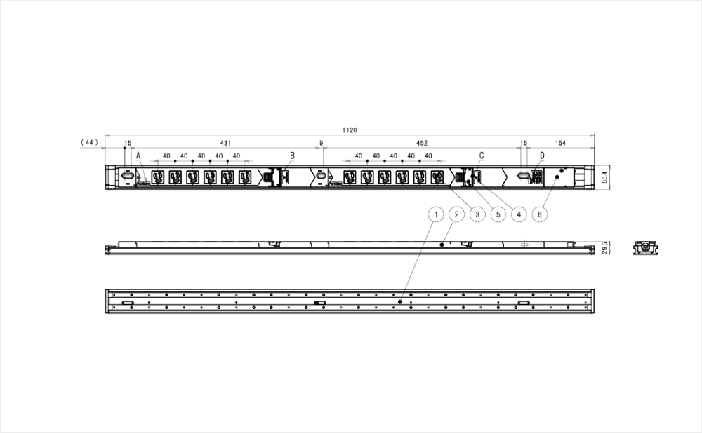 コンセントバー（PDU） スライドレールタイプ