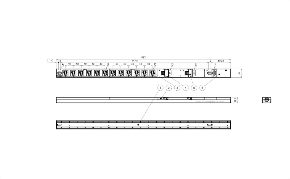 コンセントバー（PDU）カラータイプ