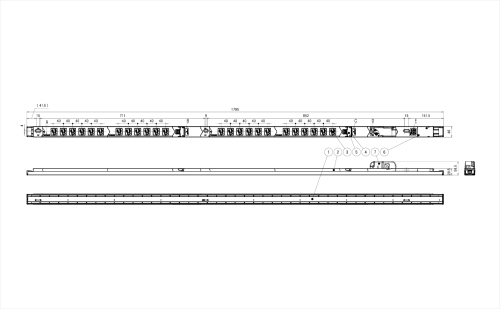 コンセントバー（PDU） 系統別電流計測タイプ