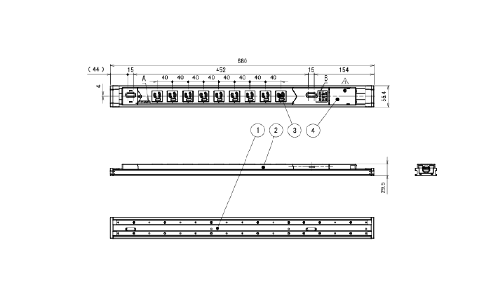 コンセントバー（PDU） スライドレールタイプ