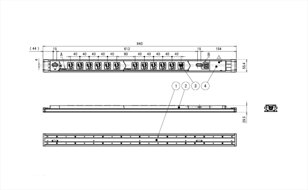 コンセントバー（PDU） スライドレールタイプ