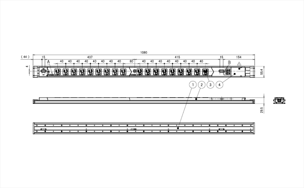 コンセントバー（PDU） スライドレールタイプ