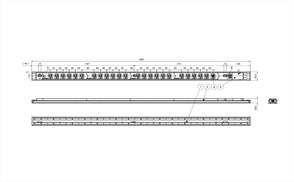 コンセントバー（PDU） スライドレールタイプ