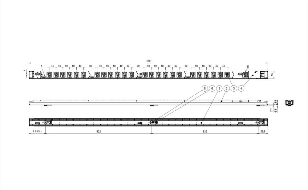 コンセントバー（PDU） ペグ固定タイプ