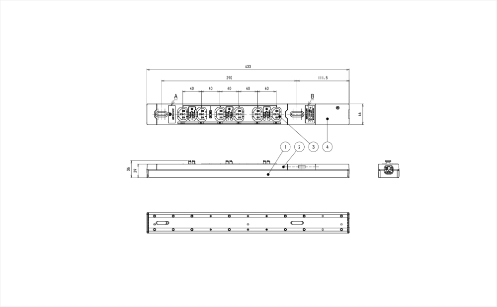 コンセントバー（PDU） 125V 15A 6口　コンパクトタイプ