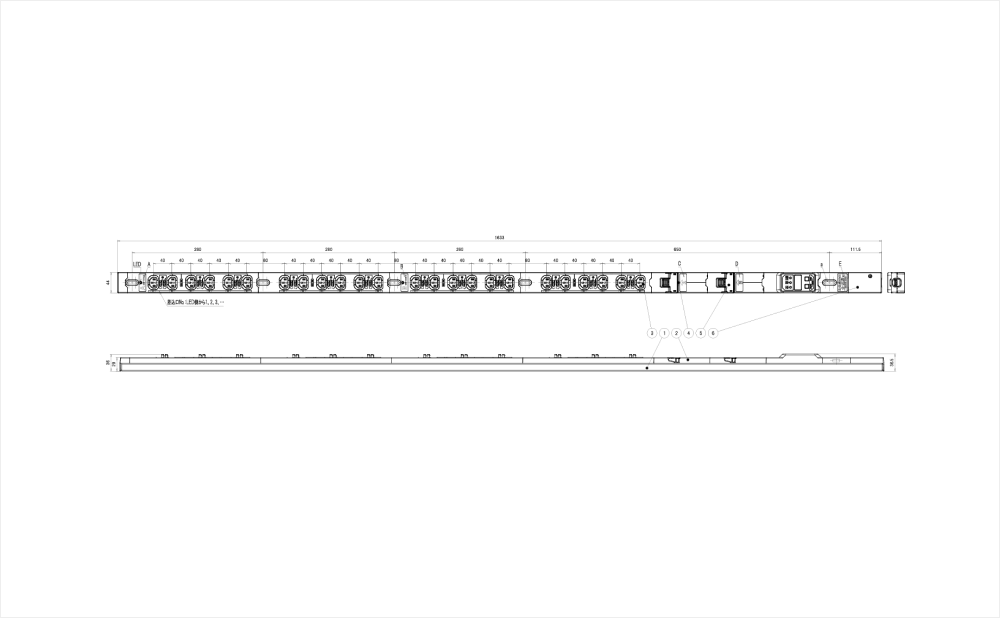 コンセントバー（PDU） 系統別電流表示切替タイプ
